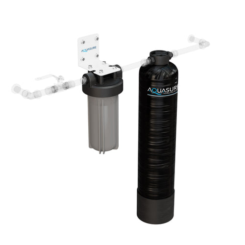 Aquasure  Lite Series | 650K Gallons Whole House Salt-Free Water Conditioning/Softening Descaler System with Triple Purpose Filter - AS-SF650