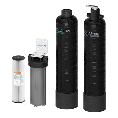 Aquasure Lite Series | 800K Gallons Whole House Salt-Free Conditioning/Softening Descaler  - AS-SF800CKBundle with Water Treatment System and Pleated Sediment Pre-Filter