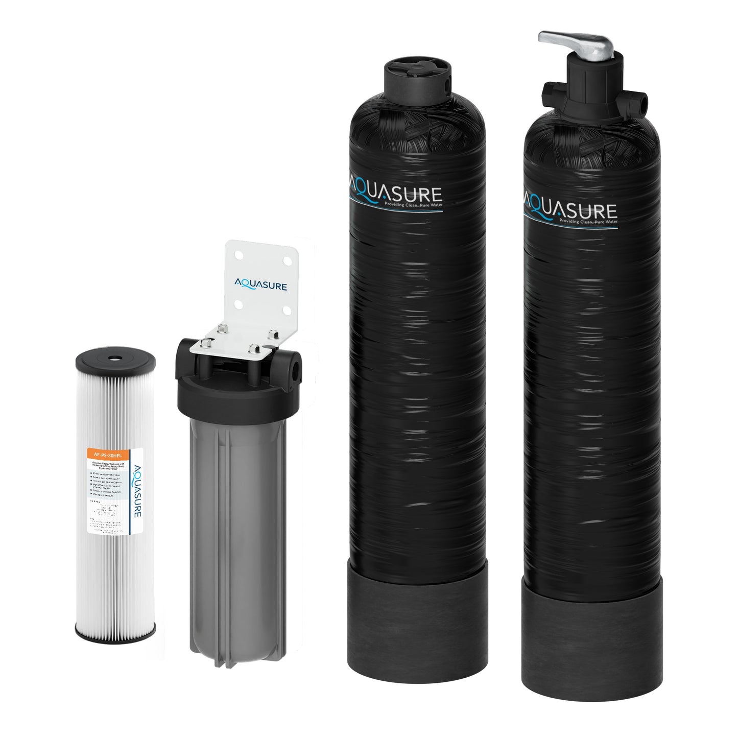 Aquasure Lite Series | 800K Gallons Whole House Salt-Free Conditioning/Softening Descaler  - AS-SF800CKBundle with Water Treatment System and Pleated Sediment Pre-Filter