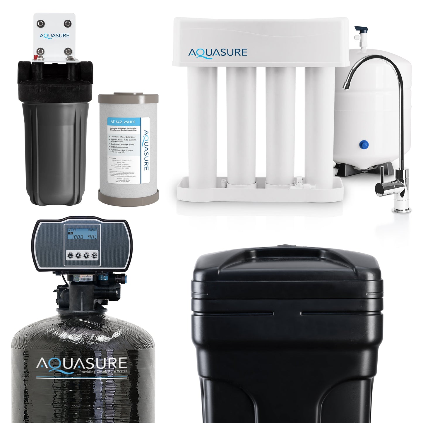 Aquasure Pro Series 64K: Ultimate Whole House Water Solution - 75 GPD Reverse Osmosis (RO) System - AS-WHF64D