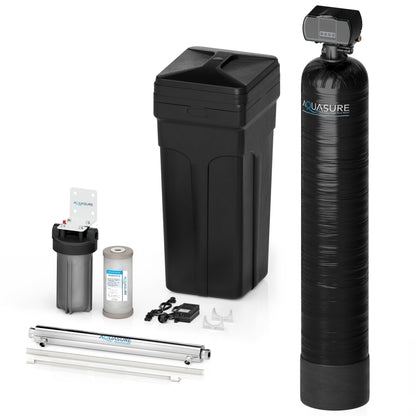 Aquasure  Series | 32,000 Grains Water Softener with 8 GPM Quantum UV De-Activator System and Triple Purpose Carbon Pre-Filter - AS-WSUV32D