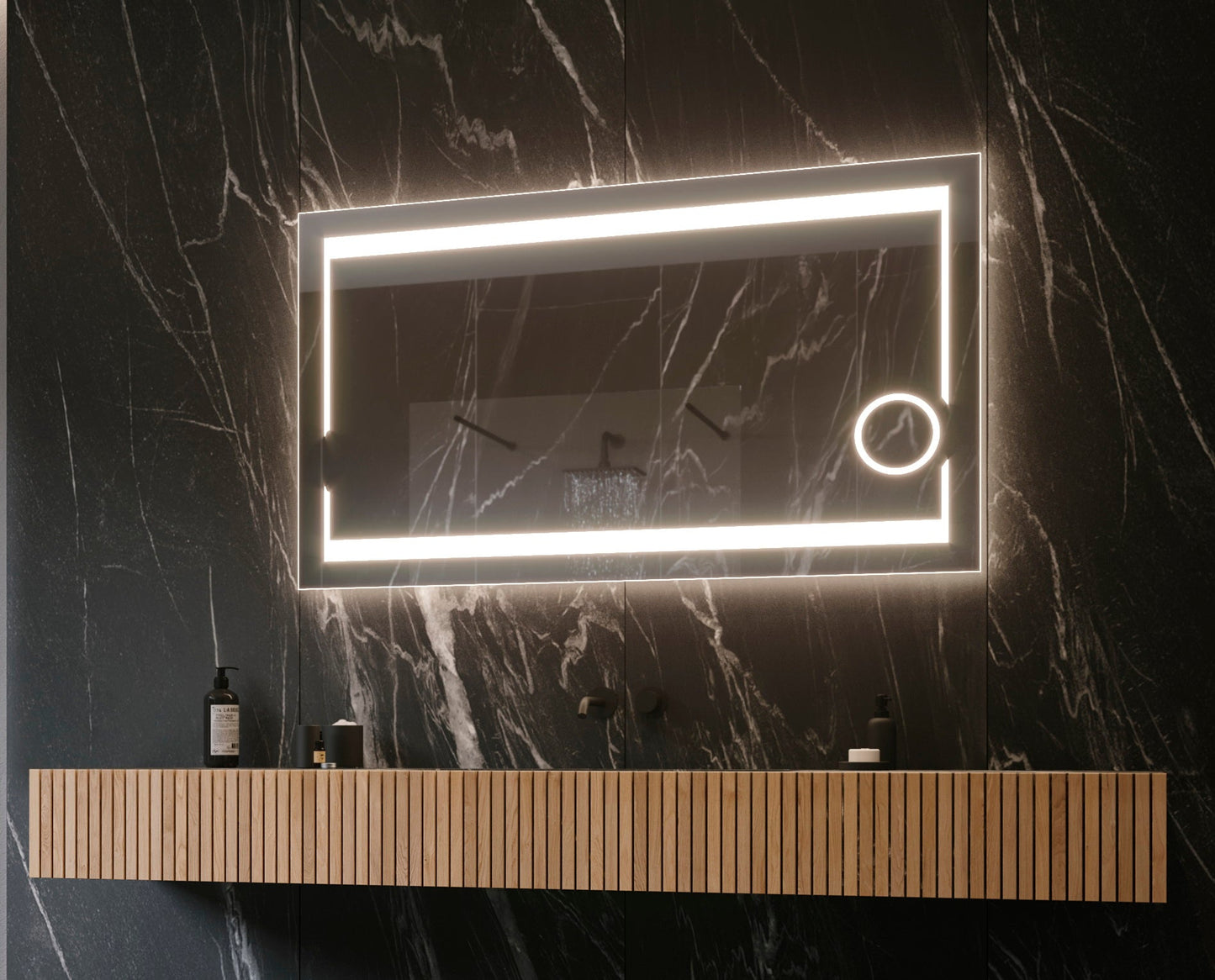 Paris Mirror 48" x 28" Rectangle Aurora Illuminated Mirror 3000K - AUROX48283000