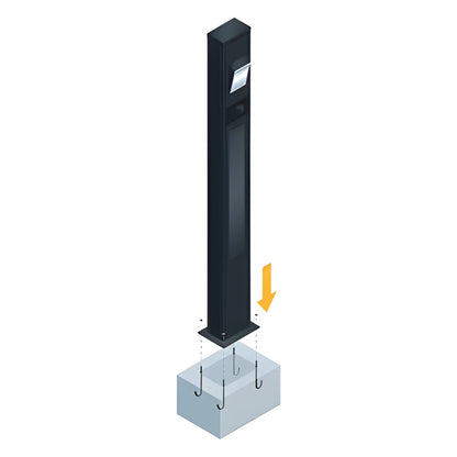 AVS Energy Solar Urban Light 20 Watt 3000 Lumens 5000K Black Housing Pathway Lighting Landscape Light Solar Resistant Bollard Light - AVS-TOTEM-20W