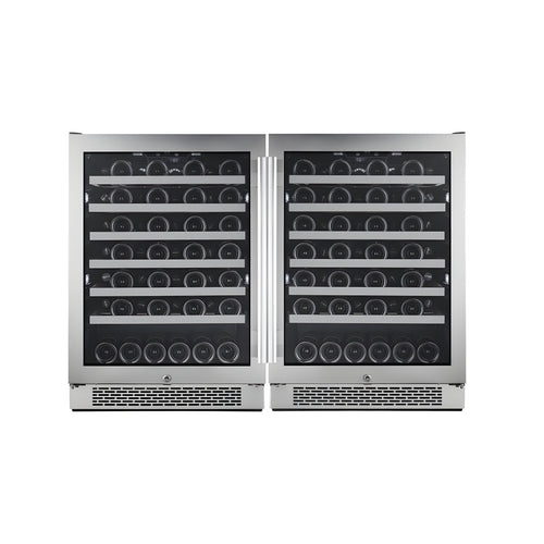 Avallon 48 Inch Wide 106 Bottle Capacity Wine Cooler with Door Locks and 2 Cooling Zones - AWC242SZDUAL