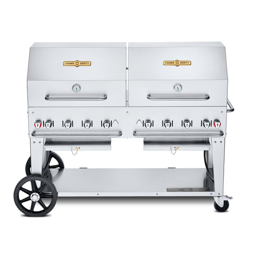 Crown Verity60" Mobile BBQ Grill with Roll Dome Package - Natural Gas -  CV-MCB-60RDP-NG