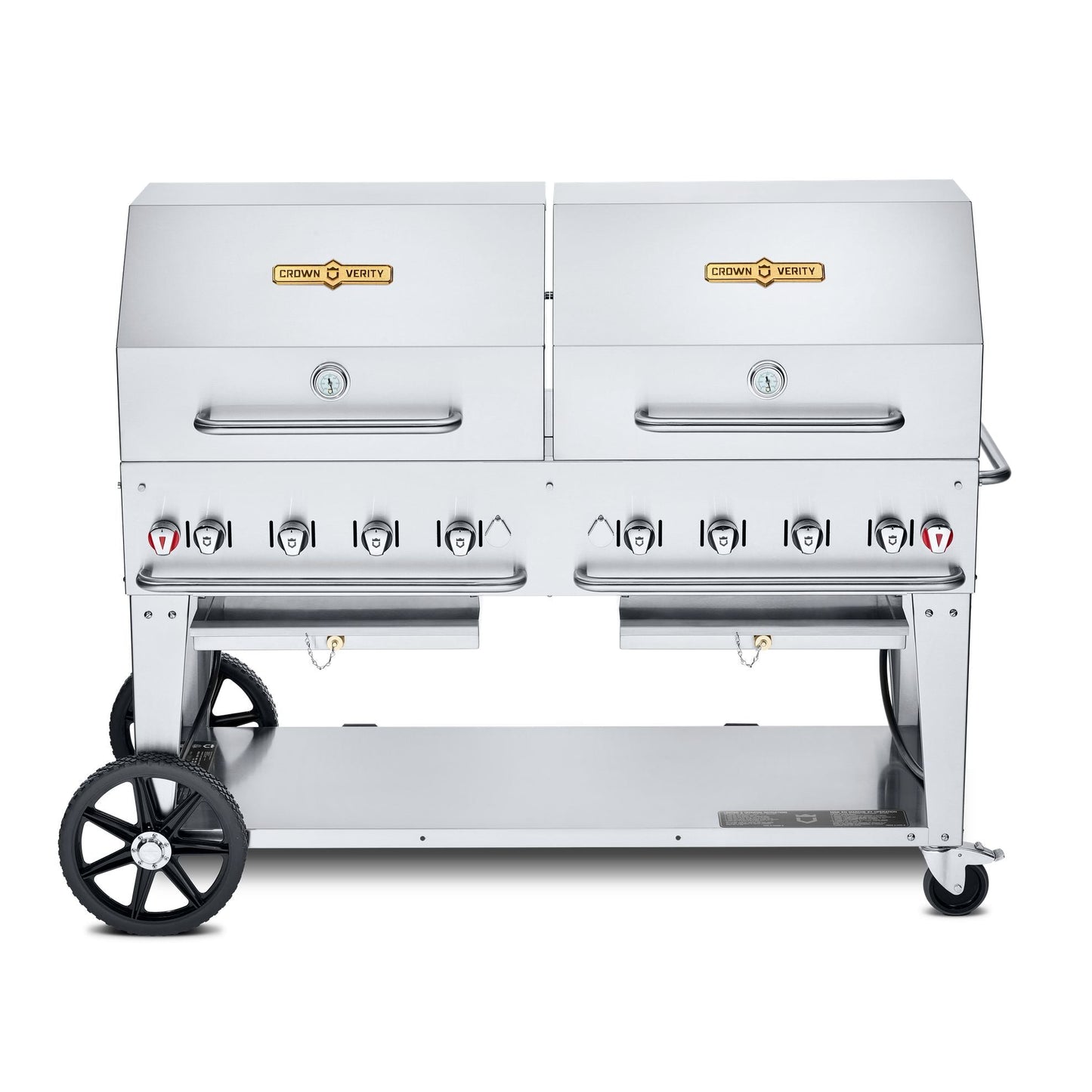 Crown Verity60" Mobile BBQ Grill with Roll Dome Package - Natural Gas -  CV-MCB-60RDP-NG