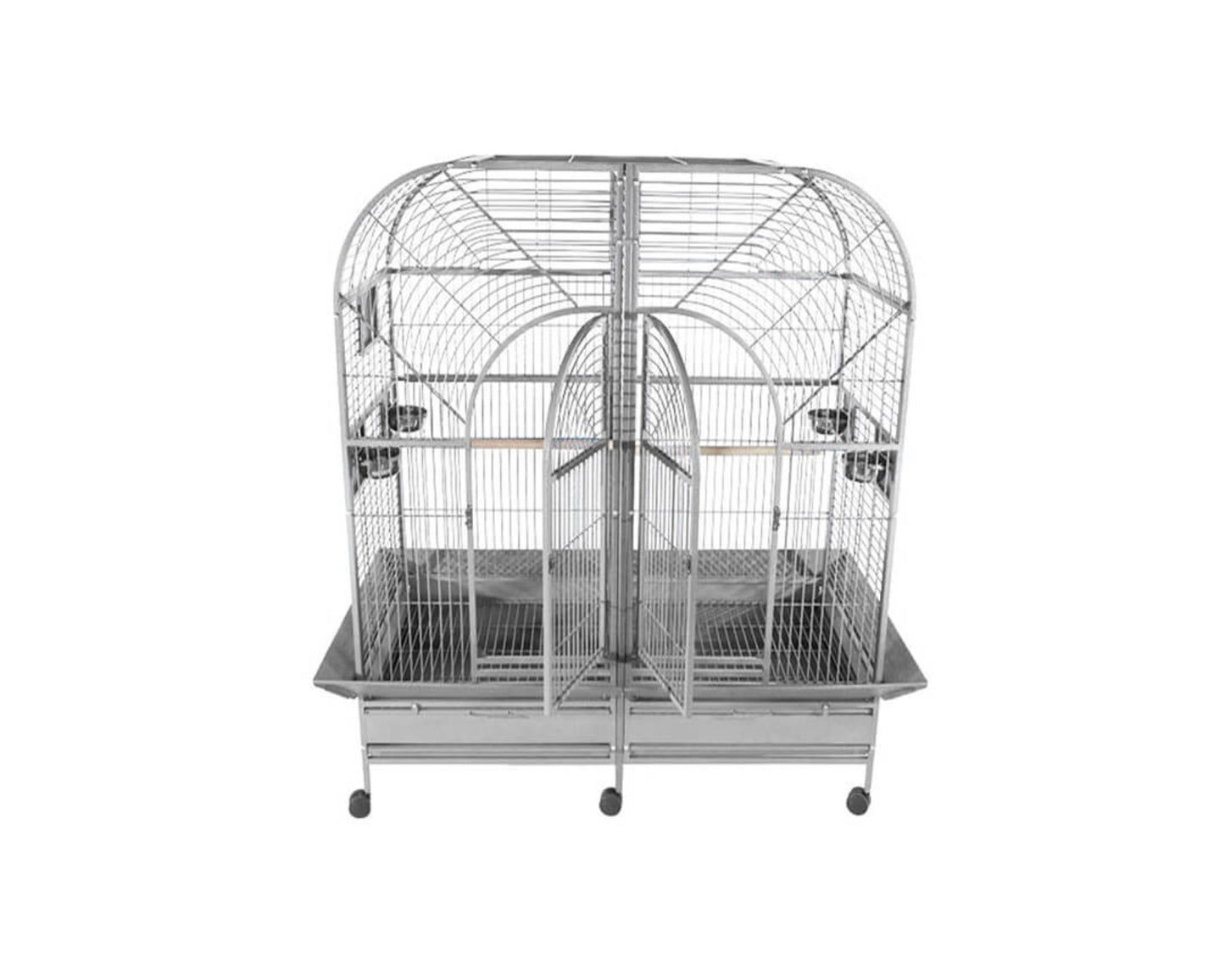 LeMond A&E Stainless Steel 64"x32" Double Macaw Cage with Removable Divider - 6432 Stainless Steel