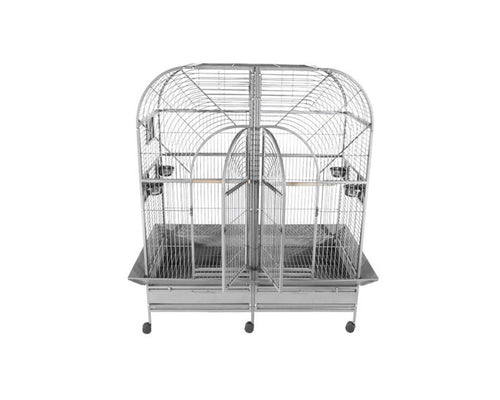 LeMond A&E Stainless Steel 64"x32" Double Macaw Cage with Removable Divider - 6432 Stainless Steel