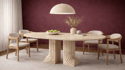 Lovecup  Travertine Marble Dining Table - ZORAYEMEKMASASI