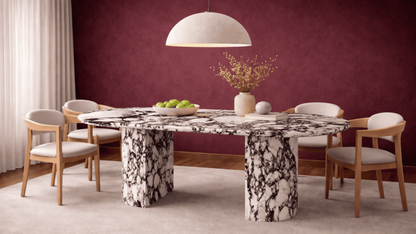 Lovecup  Delbinmen - Violet Marble Dining Table - DELBINMENEKSEYEMEKMASASI