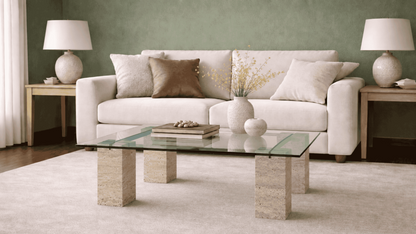 Lovecup  Cylindrical Leg Travertine Coffee Table - EMILYORTASEHPA