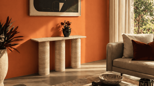 Lovecup  Lea Travertine Console Table - LEADRESUAR