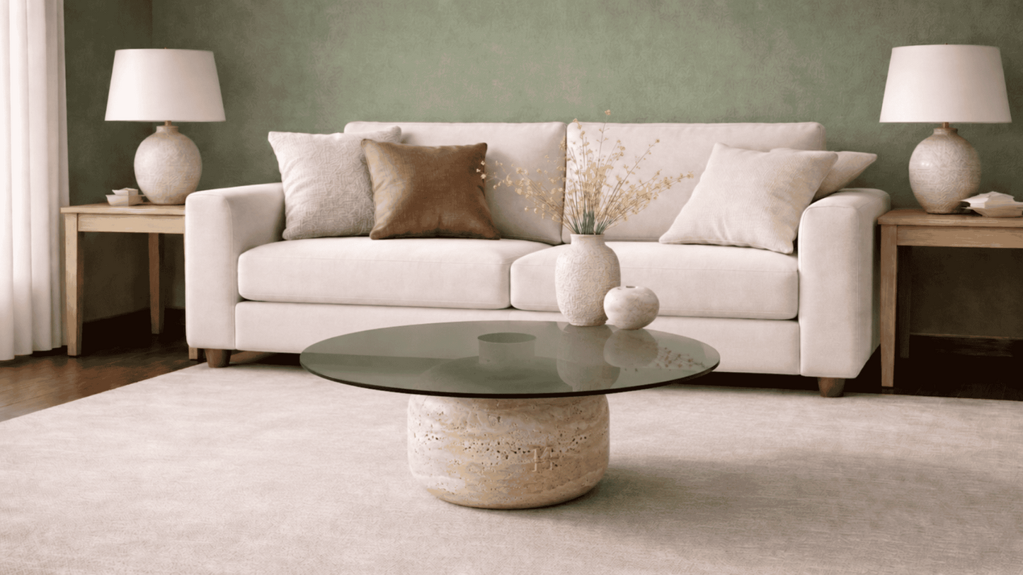 Lovecup  Valentina Travertine Sphere Coffee Table - VALENTINAORTASEHPA