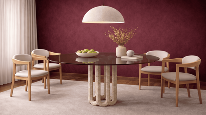 Lovecup  Martina Travertine Marble Dining Table - MARTINAYEMEKMASASI