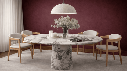 Lovecup  Dewralomen - Violet Marble Dining Table -DEWRALOMENYEMEKMASASI