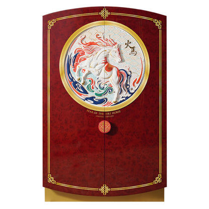 Afidano 2026 Fire Horse Year Limited-Edition Cigar Humidor – Spanish Designer Edition with Compressor Cooling & Cedar Interior - Afidano 1500 Ct Cigar Humidor, Temperature and Humidity Control with Classic Leather and Spanish Cedar Drawers - JC-272A
