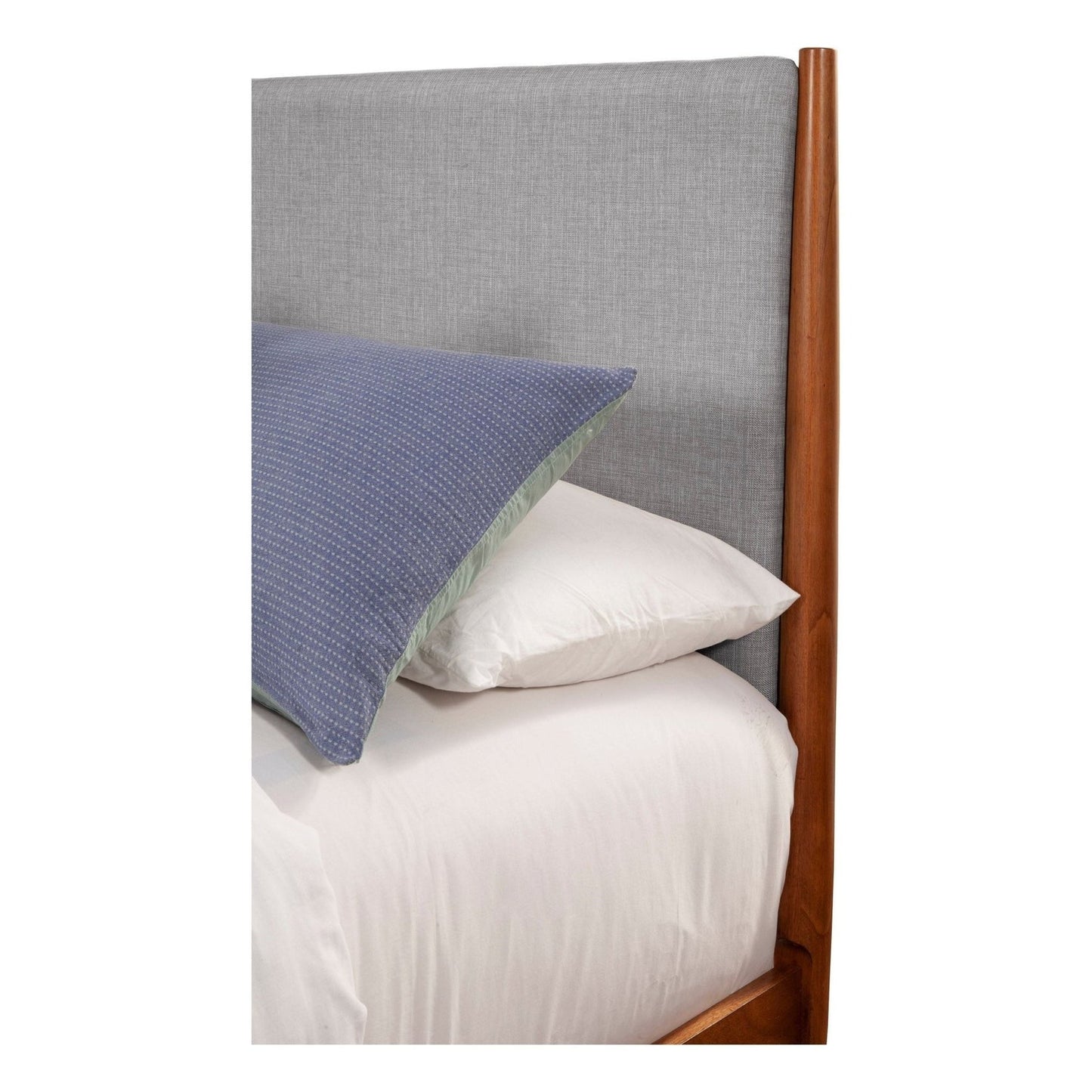 Alpine Flynn Mid Century Modern Two Tone California King Panel Bed, Acorn/Grey - 999-07CK