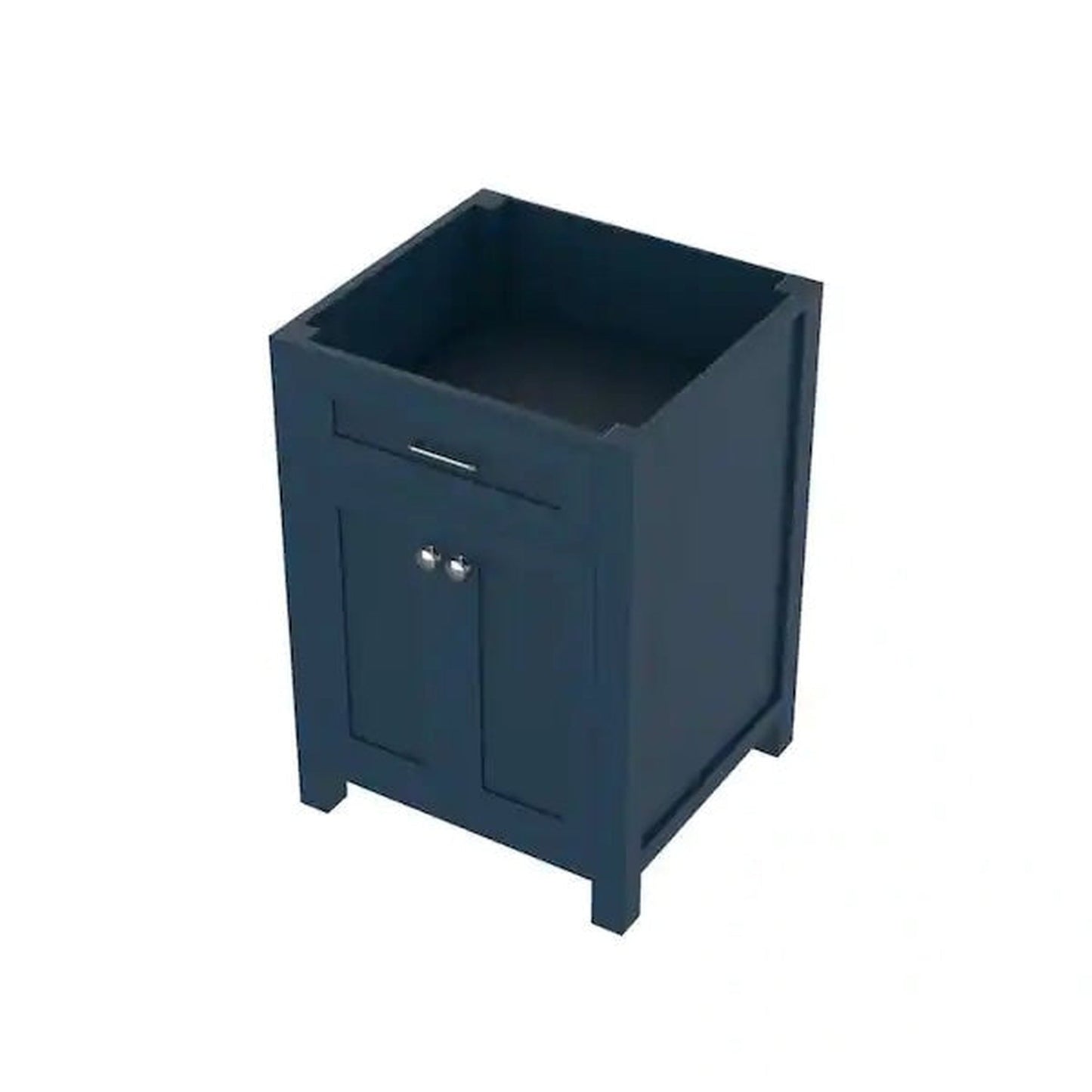Alya Bath Norwalk 24" Single Blue Freestanding Bathroom Vanity With Brushed Nickel Edge Handles - HE-101-24-B