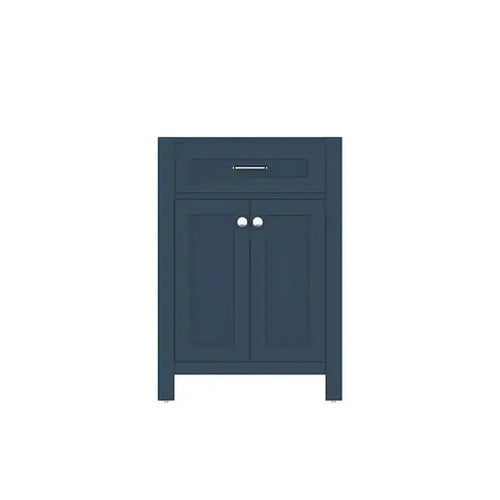 Alya Bath Norwalk 24" Single Blue Freestanding Bathroom Vanity With Brushed Nickel Edge Handles - HE-101-24-B