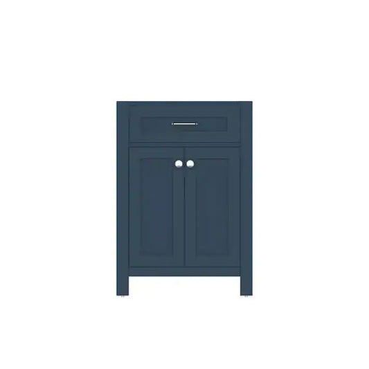 Alya Bath Norwalk 24" Single Blue Freestanding Bathroom Vanity With Brushed Nickel Edge Handles - HE-101-24-B