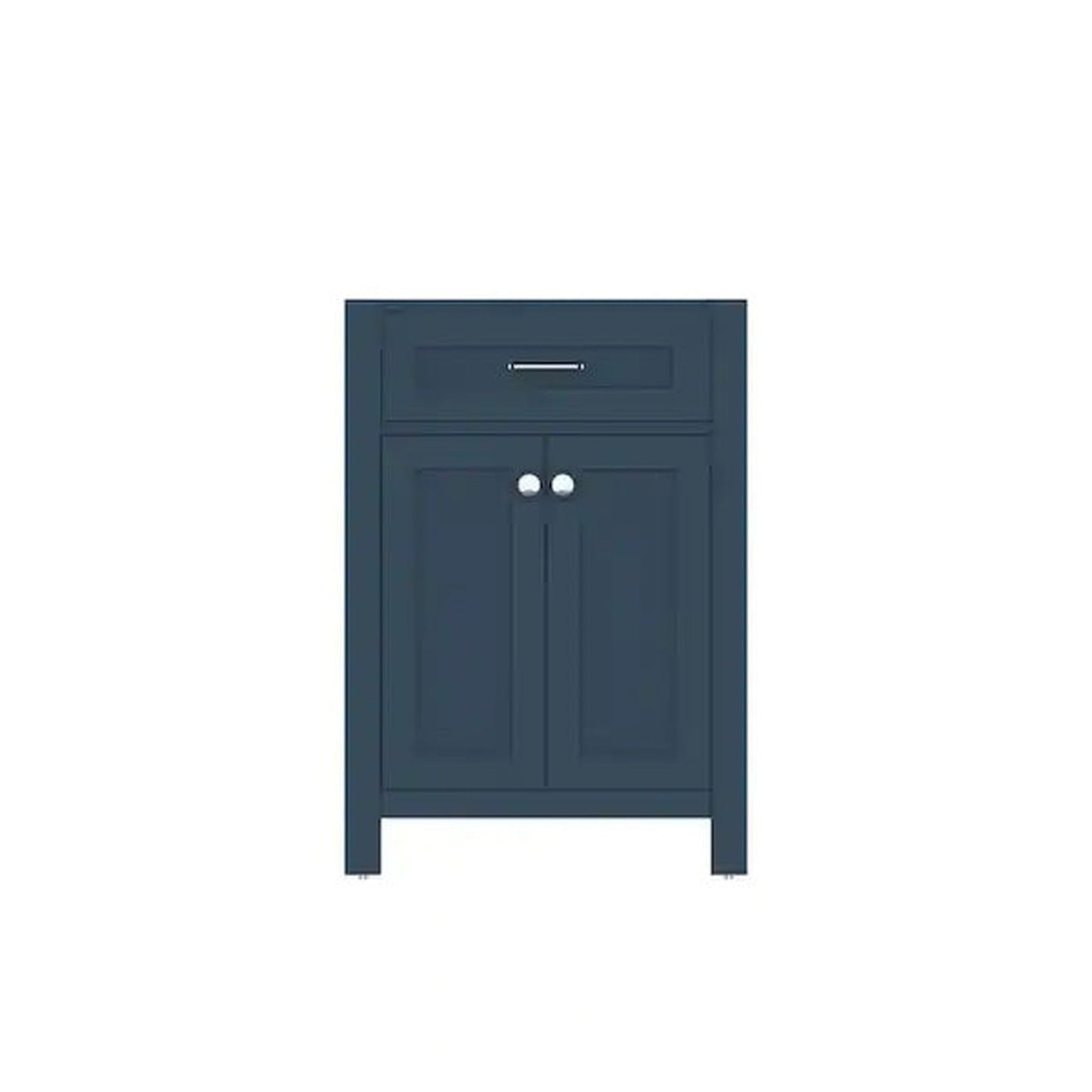 Alya Bath Norwalk 24" Single Blue Freestanding Bathroom Vanity With Brushed Nickel Edge Handles - HE-101-24-B