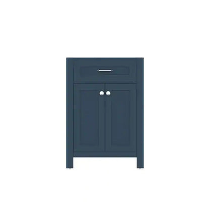 Alya Bath Norwalk 24" Single Blue Freestanding Bathroom Vanity With Brushed Nickel Edge Handles - HE-101-24-B