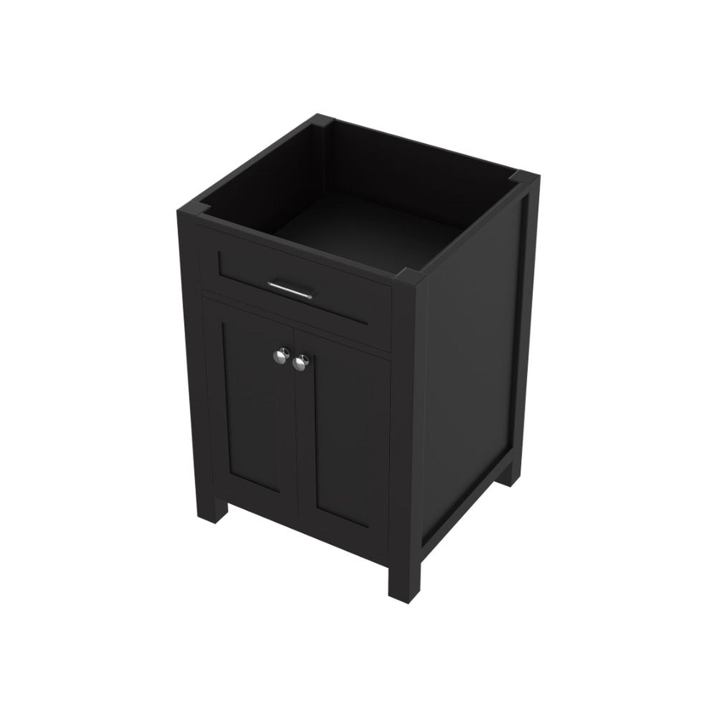 Alya Bath Norwalk 24" Single Espresso Freestanding Bathroom Vanity With Brushed Nickel Edge Handles - HE-101-24-E