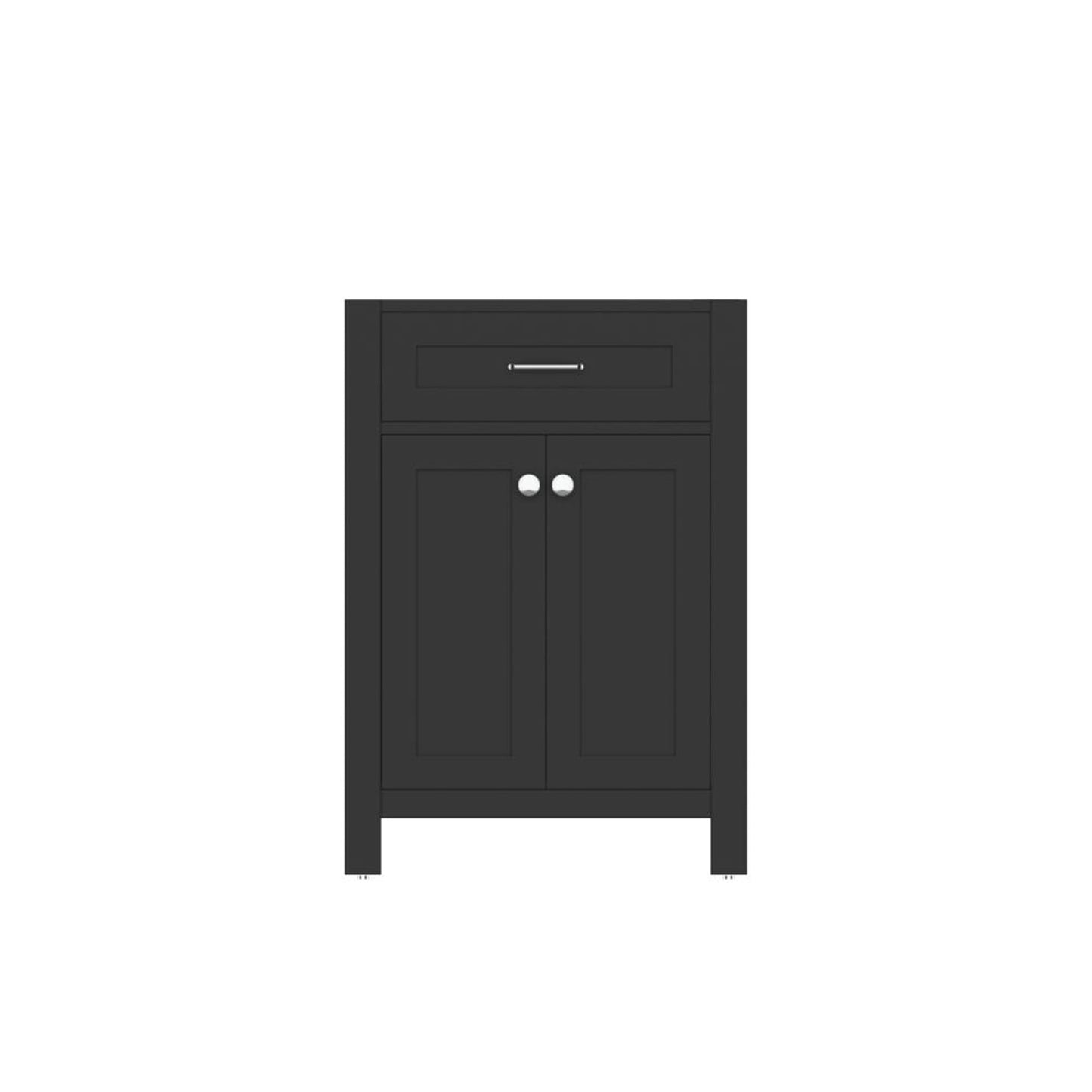 Alya Bath Norwalk 24" Single Espresso Freestanding Bathroom Vanity With Brushed Nickel Edge Handles - HE-101-24-E