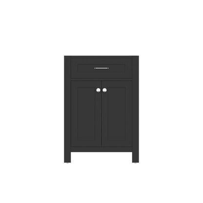 Alya Bath Norwalk 24" Single Espresso Freestanding Bathroom Vanity With Brushed Nickel Edge Handles - HE-101-24-E