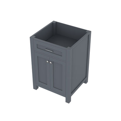 Alya Bath Norwalk 24" Single Gray Freestanding Bathroom Vanity With Brushed Nickel Edge Handles - HE-101-24-G