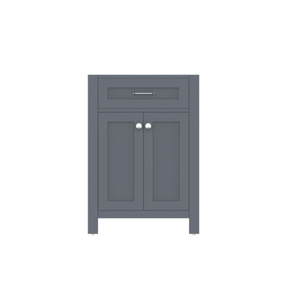 Alya Bath Norwalk 24" Single Gray Freestanding Bathroom Vanity With Brushed Nickel Edge Handles - HE-101-24-G