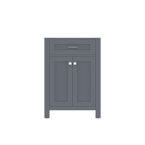 Alya Bath Norwalk 24" Single Gray Freestanding Bathroom Vanity With Brushed Nickel Edge Handles - HE-101-24-G