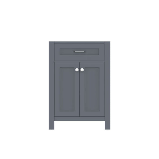 Alya Bath Norwalk 24" Single Gray Freestanding Bathroom Vanity With Brushed Nickel Edge Handles - HE-101-24-G