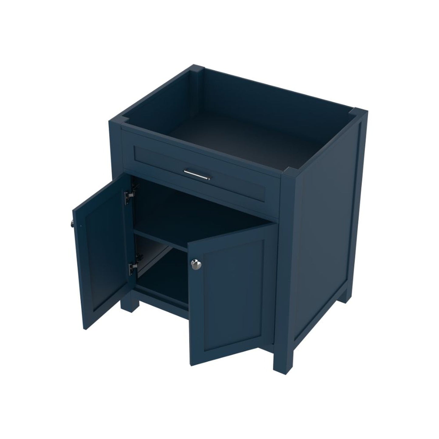 Alya Bath Norwalk 30" Single Blue Freestanding Bathroom Vanity With Brushed Nickel Edge Handles - HE-101-30-B