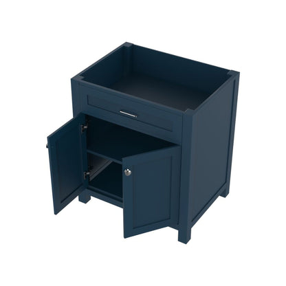 Alya Bath Norwalk 30" Single Blue Freestanding Bathroom Vanity With Brushed Nickel Edge Handles - HE-101-30-B
