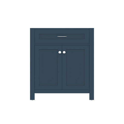 Alya Bath Norwalk 30" Single Blue Freestanding Bathroom Vanity With Brushed Nickel Edge Handles - HE-101-30-B