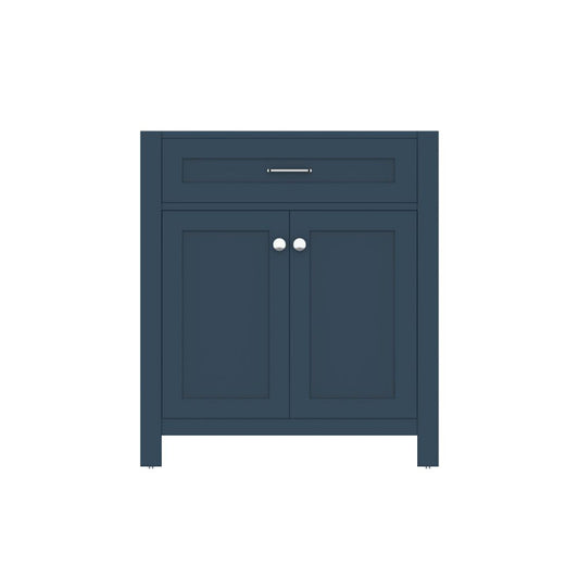 Alya Bath Norwalk 30" Single Blue Freestanding Bathroom Vanity With Brushed Nickel Edge Handles - HE-101-30-B