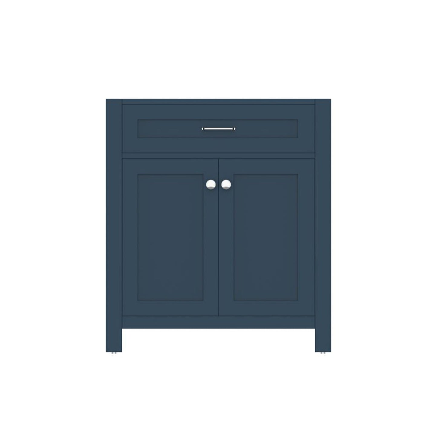 Alya Bath Norwalk 30" Single Blue Freestanding Bathroom Vanity With Brushed Nickel Edge Handles - HE-101-30-B