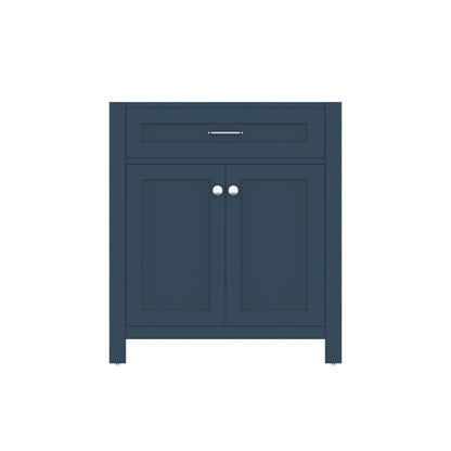 Alya Bath Norwalk 30" Single Blue Freestanding Bathroom Vanity With Brushed Nickel Edge Handles - HE-101-30-B