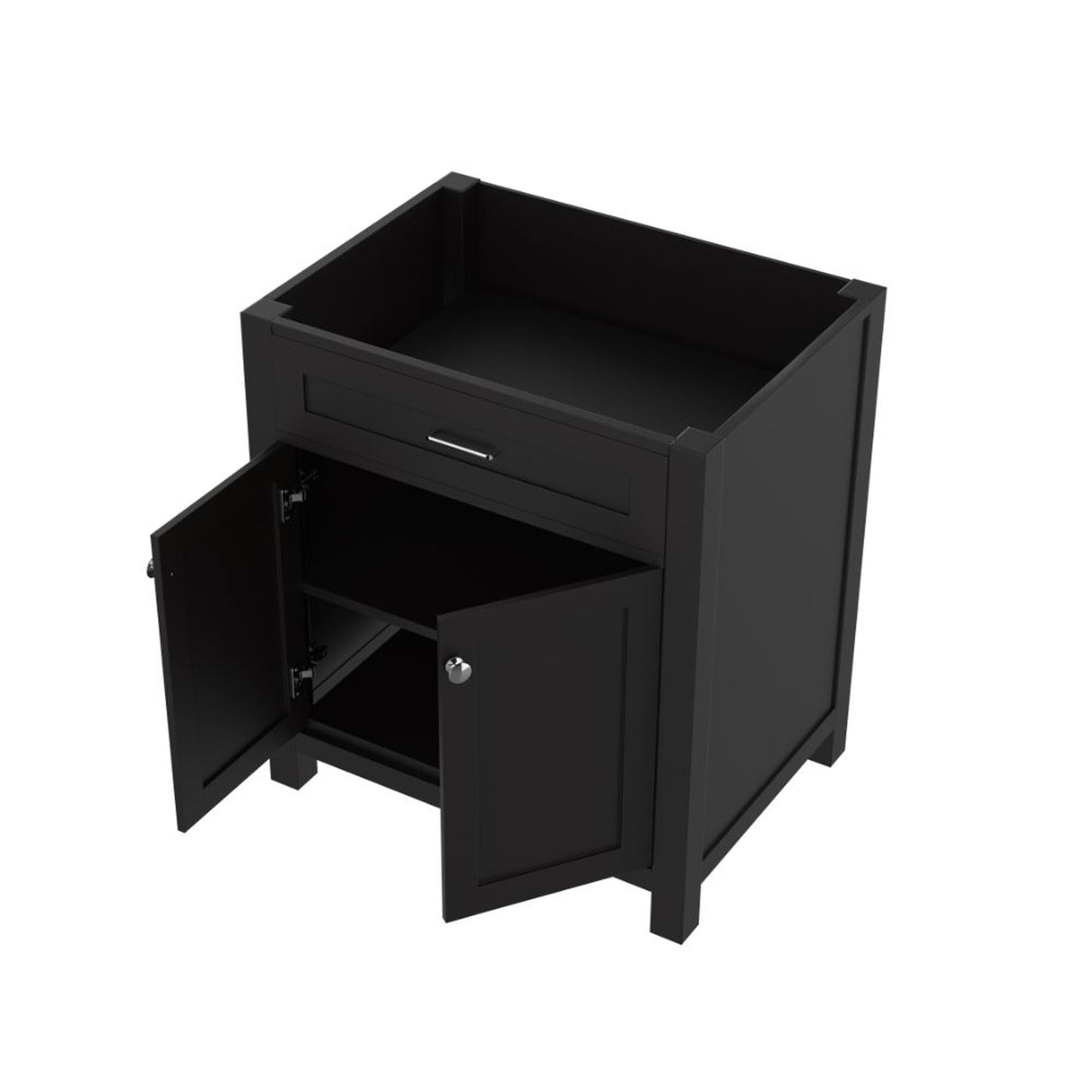 Alya Bath Norwalk  30" Single Espresso Freestanding Bathroom Vanity With Brushed Nickel Edge Handles - HE-101-30-E