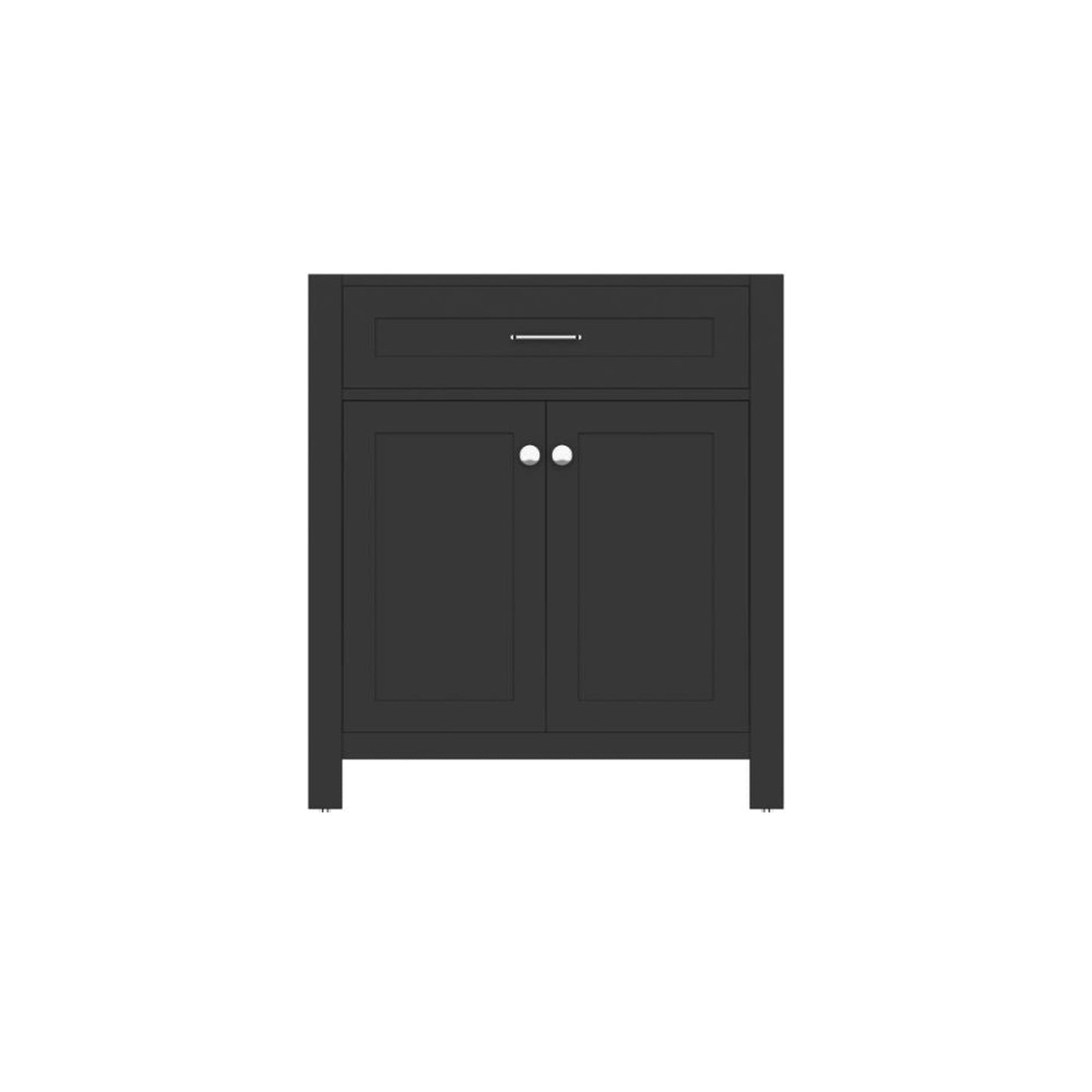 Alya Bath Norwalk  30" Single Espresso Freestanding Bathroom Vanity With Brushed Nickel Edge Handles - HE-101-30-E
