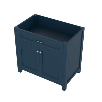 Alya Bath Norwalk 36" Single Blue Freestanding Bathroom Vanity With Brushed Nickel Edge Handles - HE-101-36-B