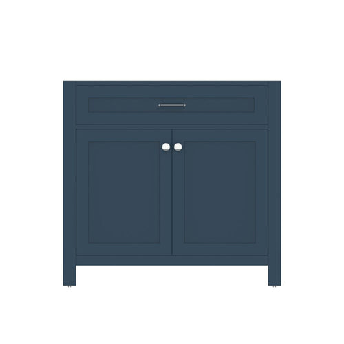 Alya Bath Norwalk 36" Single Blue Freestanding Bathroom Vanity With Brushed Nickel Edge Handles - HE-101-36-B