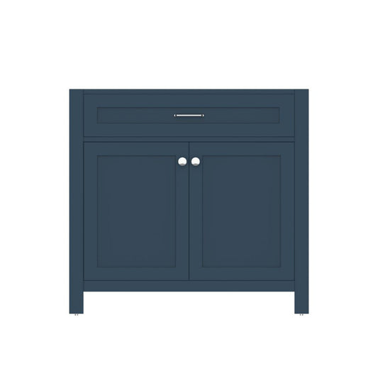 Alya Bath Norwalk 36" Single Blue Freestanding Bathroom Vanity With Brushed Nickel Edge Handles - HE-101-36-B