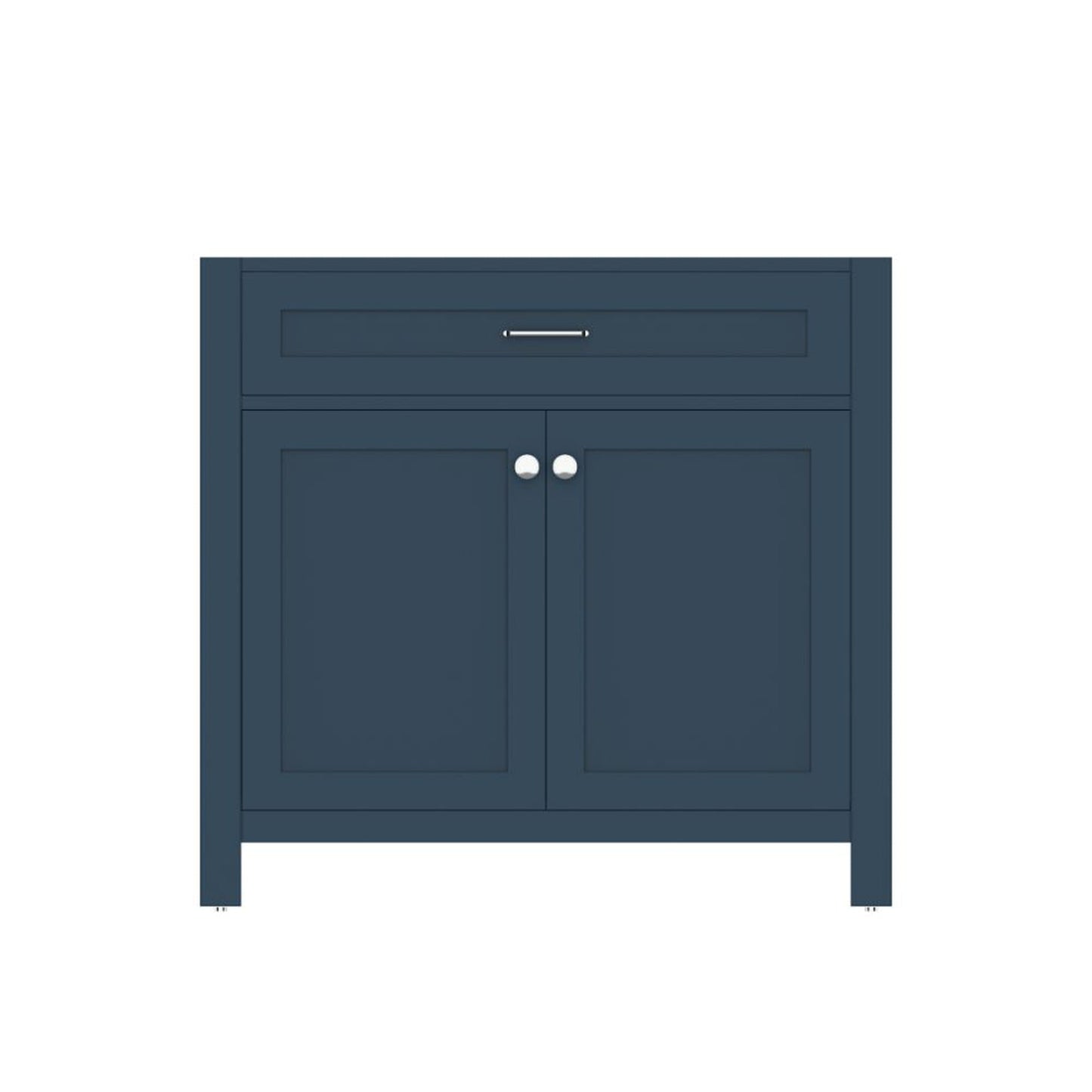 Alya Bath Norwalk 36" Single Blue Freestanding Bathroom Vanity With Brushed Nickel Edge Handles - HE-101-36-B