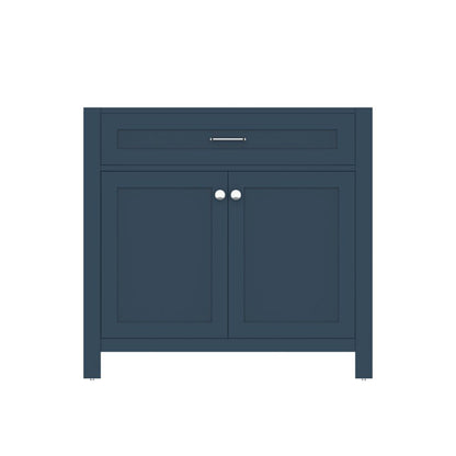 Alya Bath Norwalk 36" Single Blue Freestanding Bathroom Vanity With Brushed Nickel Edge Handles - HE-101-36-B