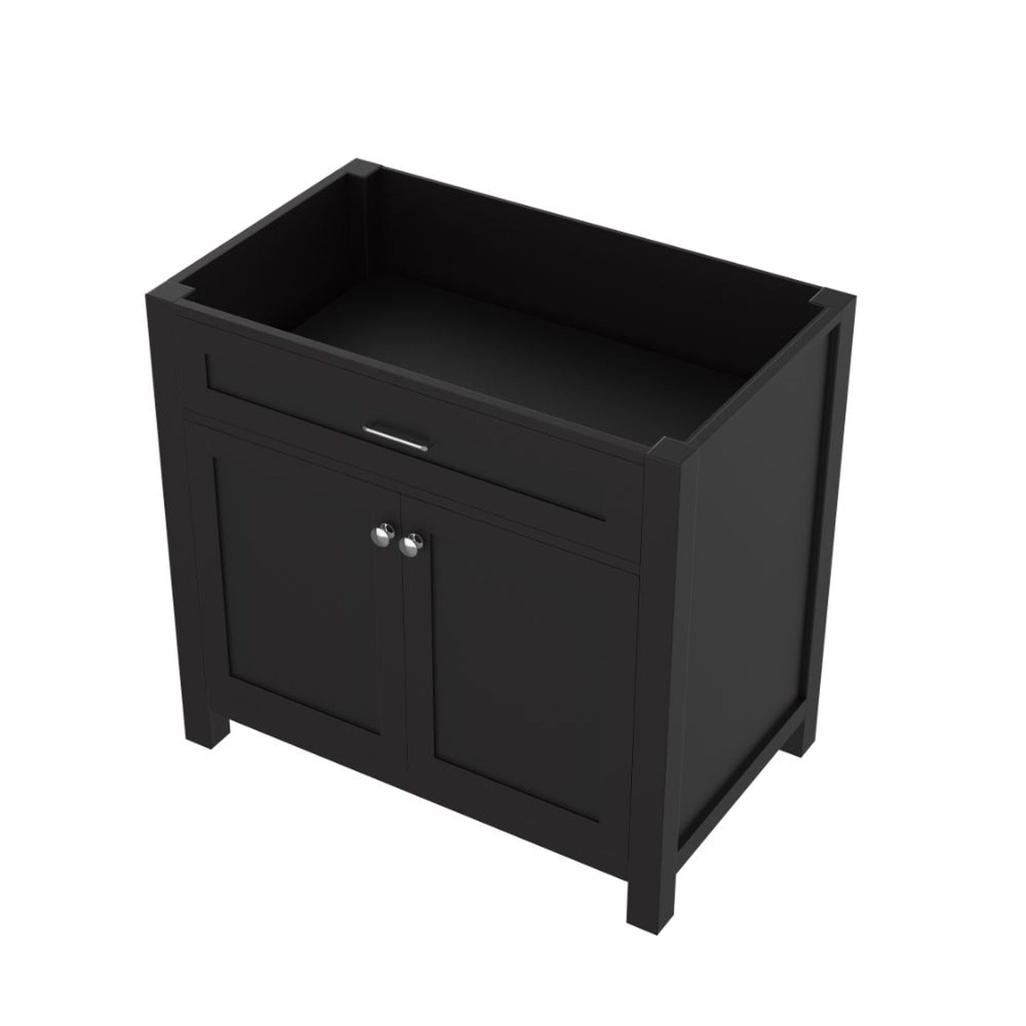 Alya Bath Norwalk 36" Single Espresso Freestanding Bathroom Vanity With Brushed Nickel Edge Handles - HE-101-36-E