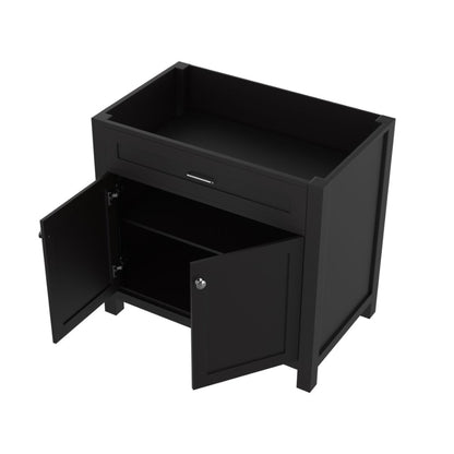 Alya Bath Norwalk 36" Single Espresso Freestanding Bathroom Vanity With Brushed Nickel Edge Handles - HE-101-36-E