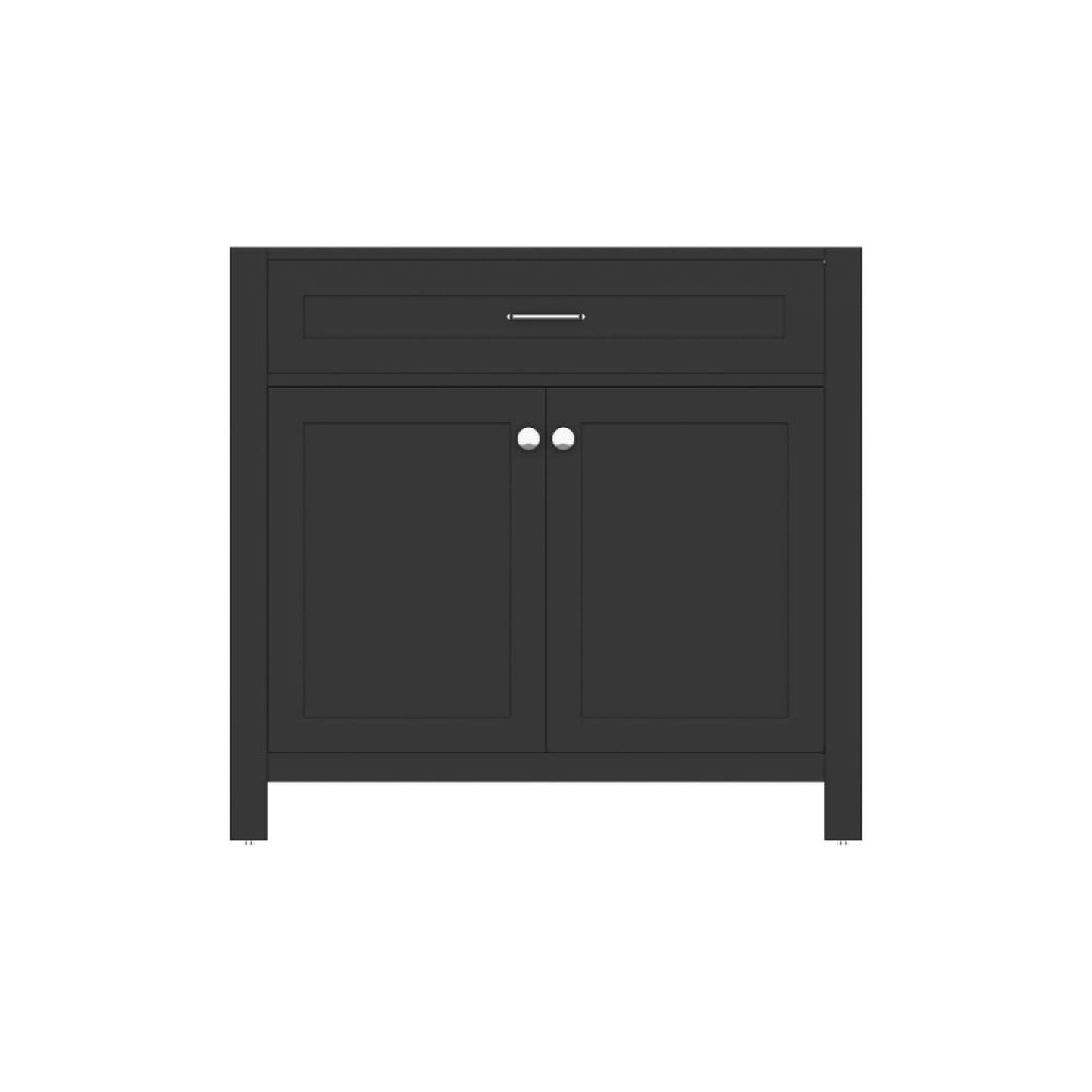 Alya Bath Norwalk 36" Single Espresso Freestanding Bathroom Vanity With Brushed Nickel Edge Handles - HE-101-36-E