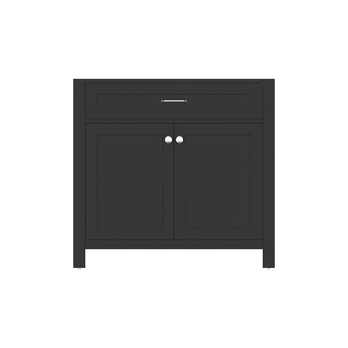 Alya Bath Norwalk 36" Single Espresso Freestanding Bathroom Vanity With Brushed Nickel Edge Handles - HE-101-36-E